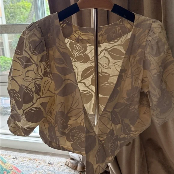 Farm Rio linen cropped top - Picture 4 of 12